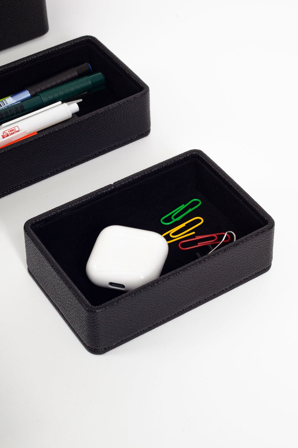 Felix Desktop Leather Organizer Set 6 Pieces Black