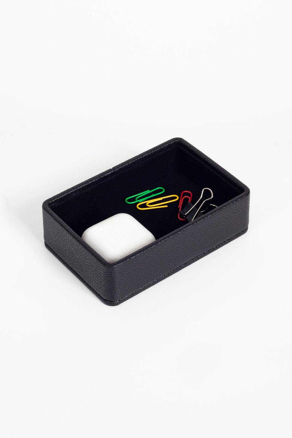 Felix Leather Accessory Box Black