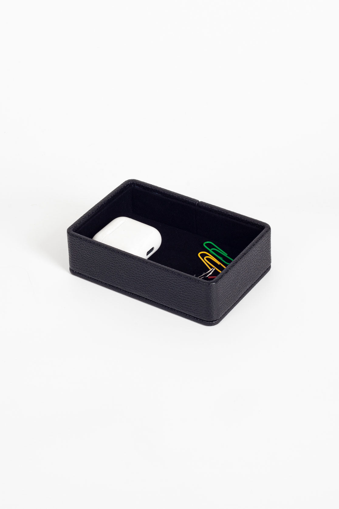 Felix Leather Accessory Box Black