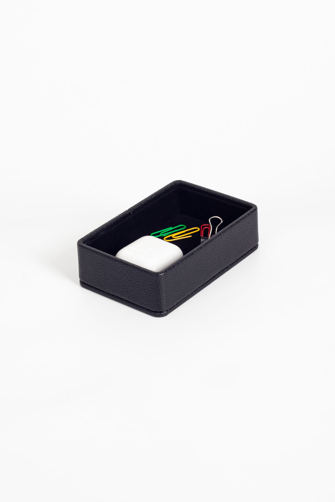 Felix Leather Accessory Box Black