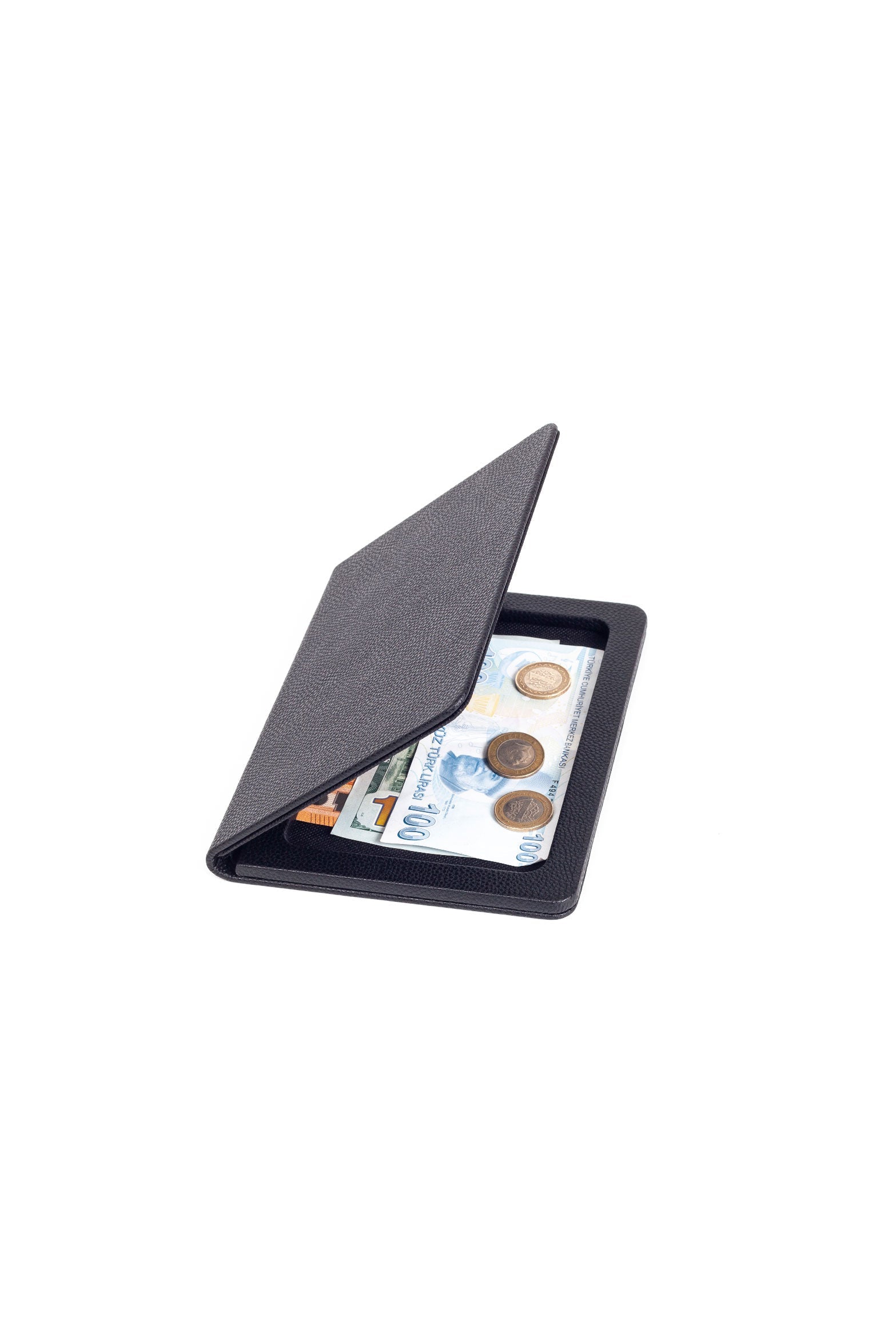 Leather Account Pad Black - Ticket - Account Container