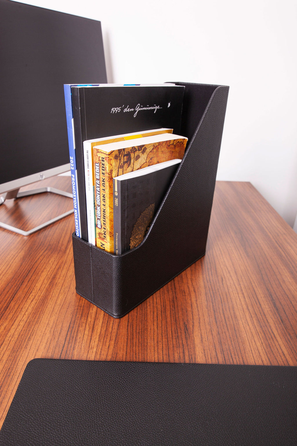 Leather Magazine Holder Black