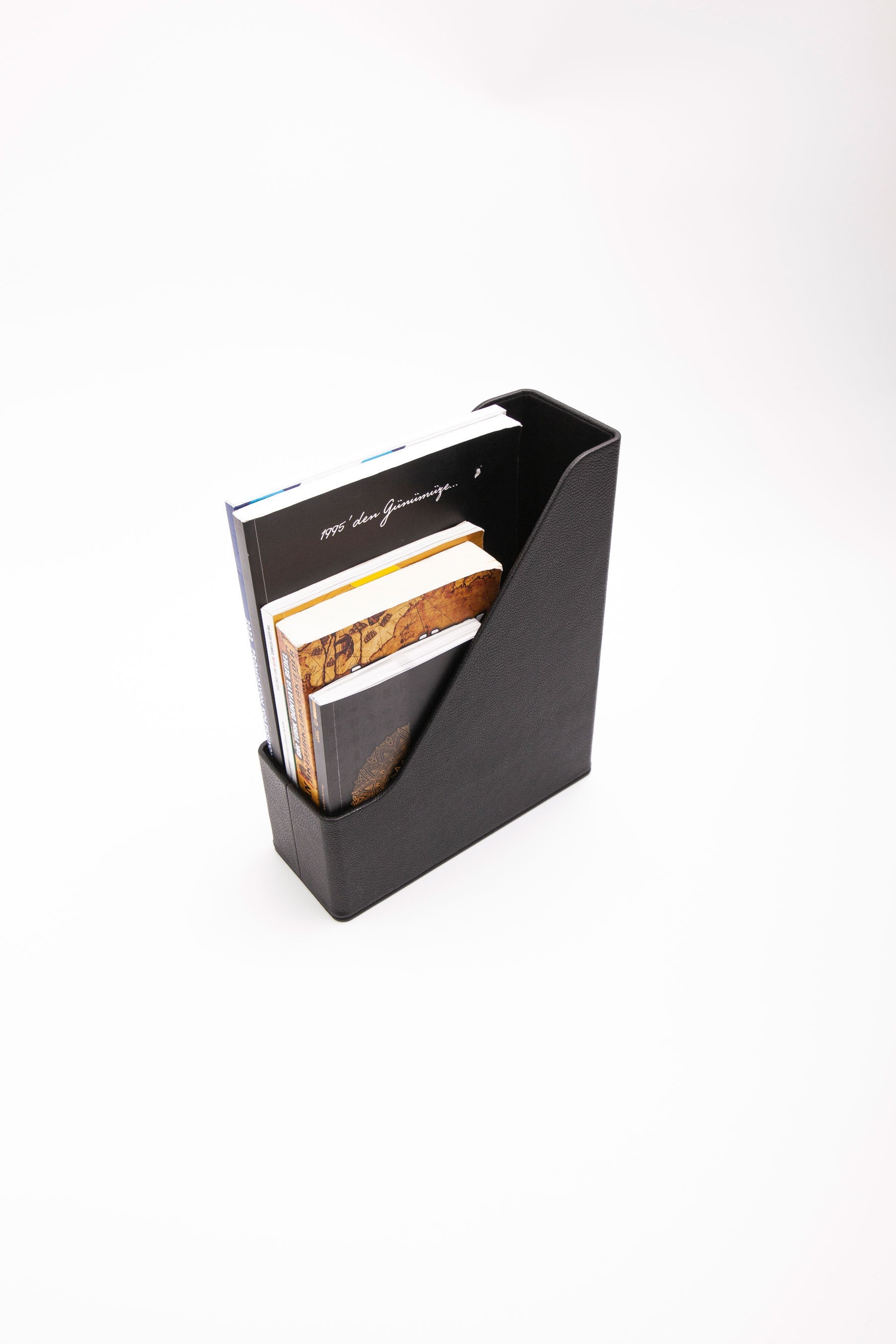 Leather Magazine Holder Black