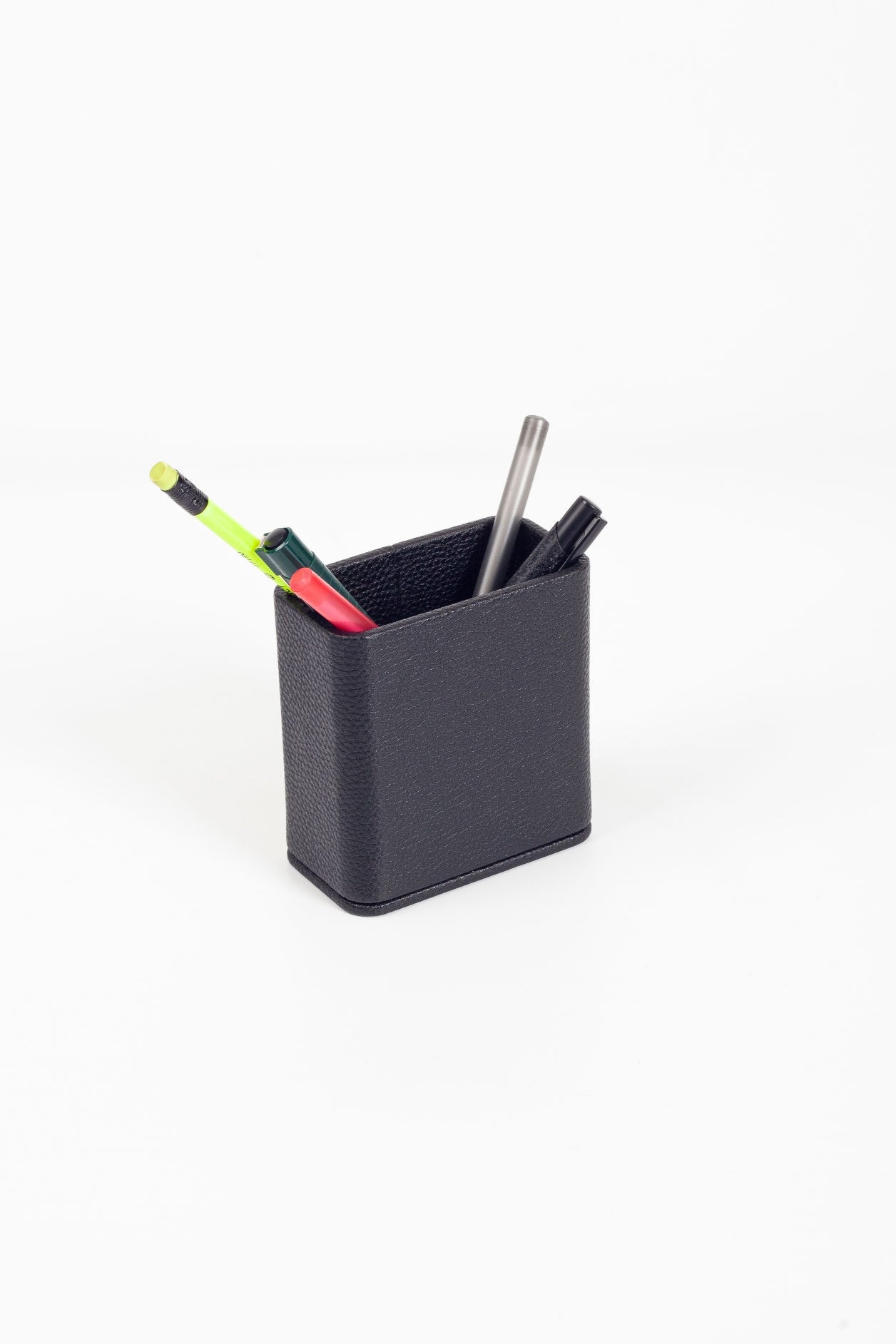 Desktop Leather Pen Holder Black