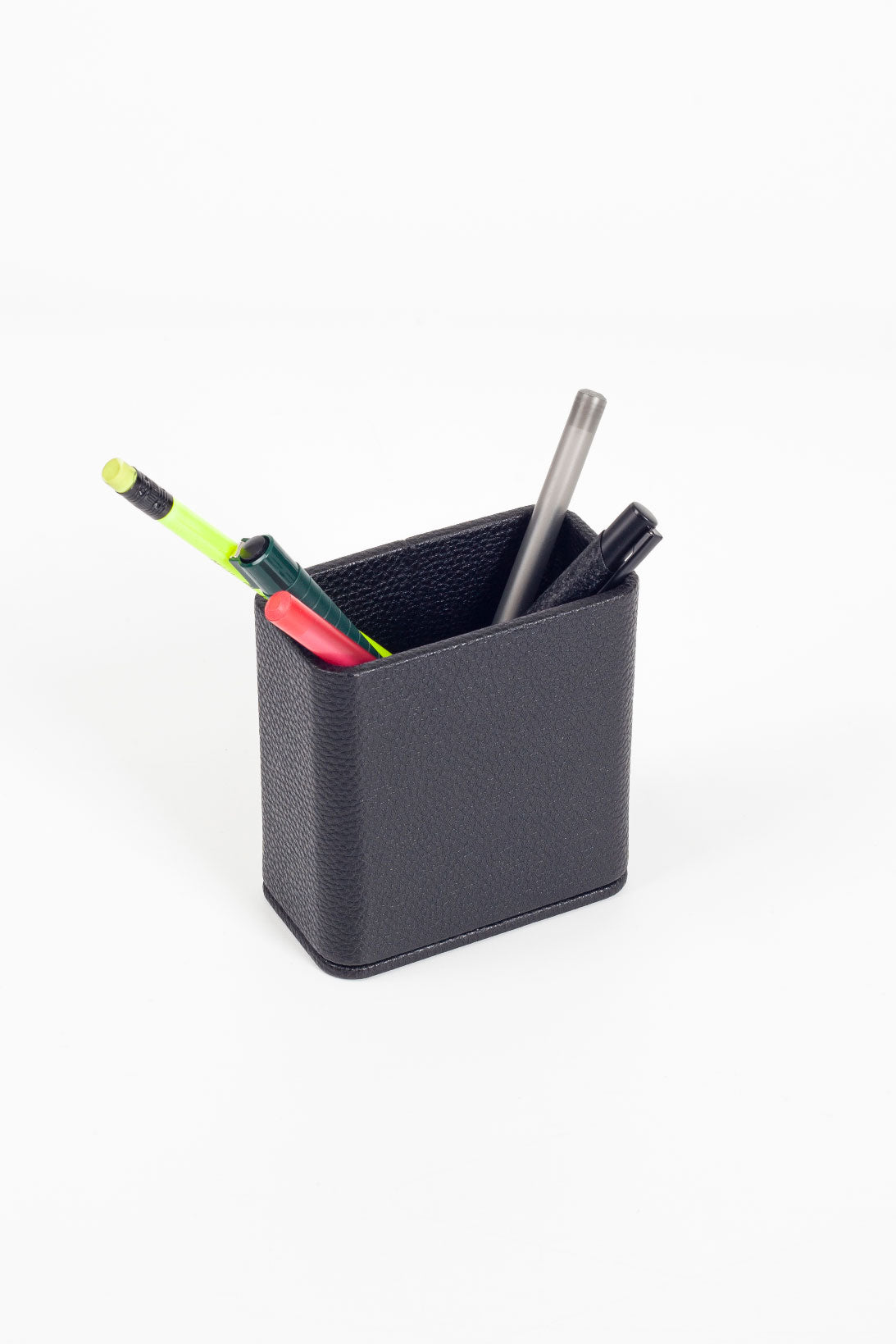 Desktop Leather Pen Holder Black