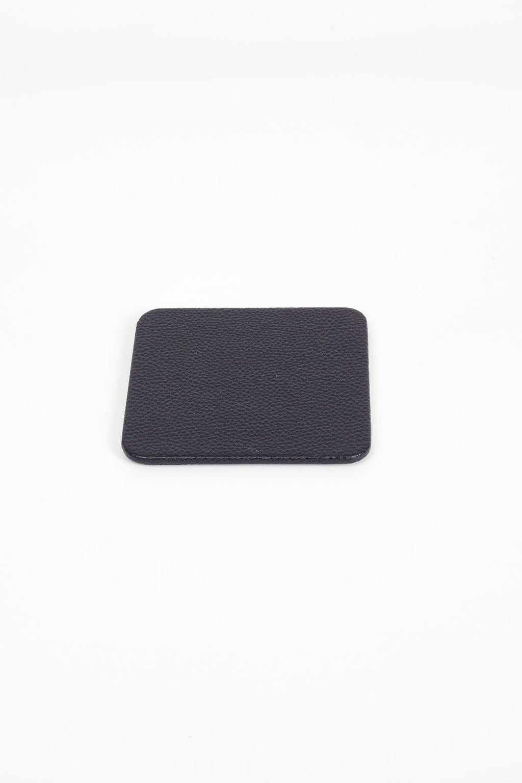 Leather Coaster Black 1 Piece