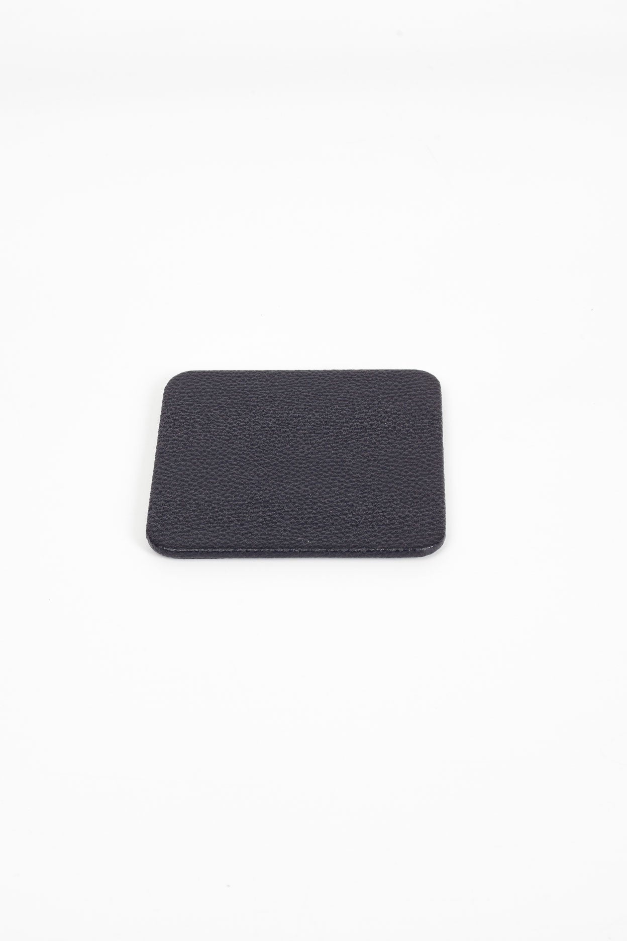 Leather Coaster Black 1 Piece