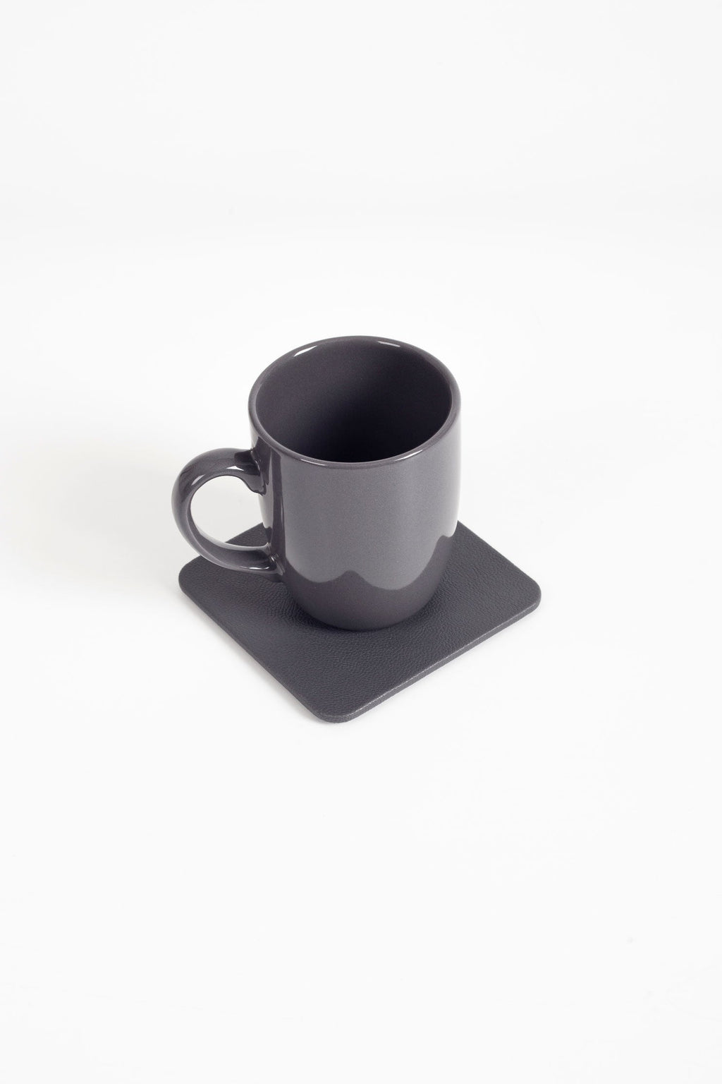 Leather Coaster Anthracite 1 Piece