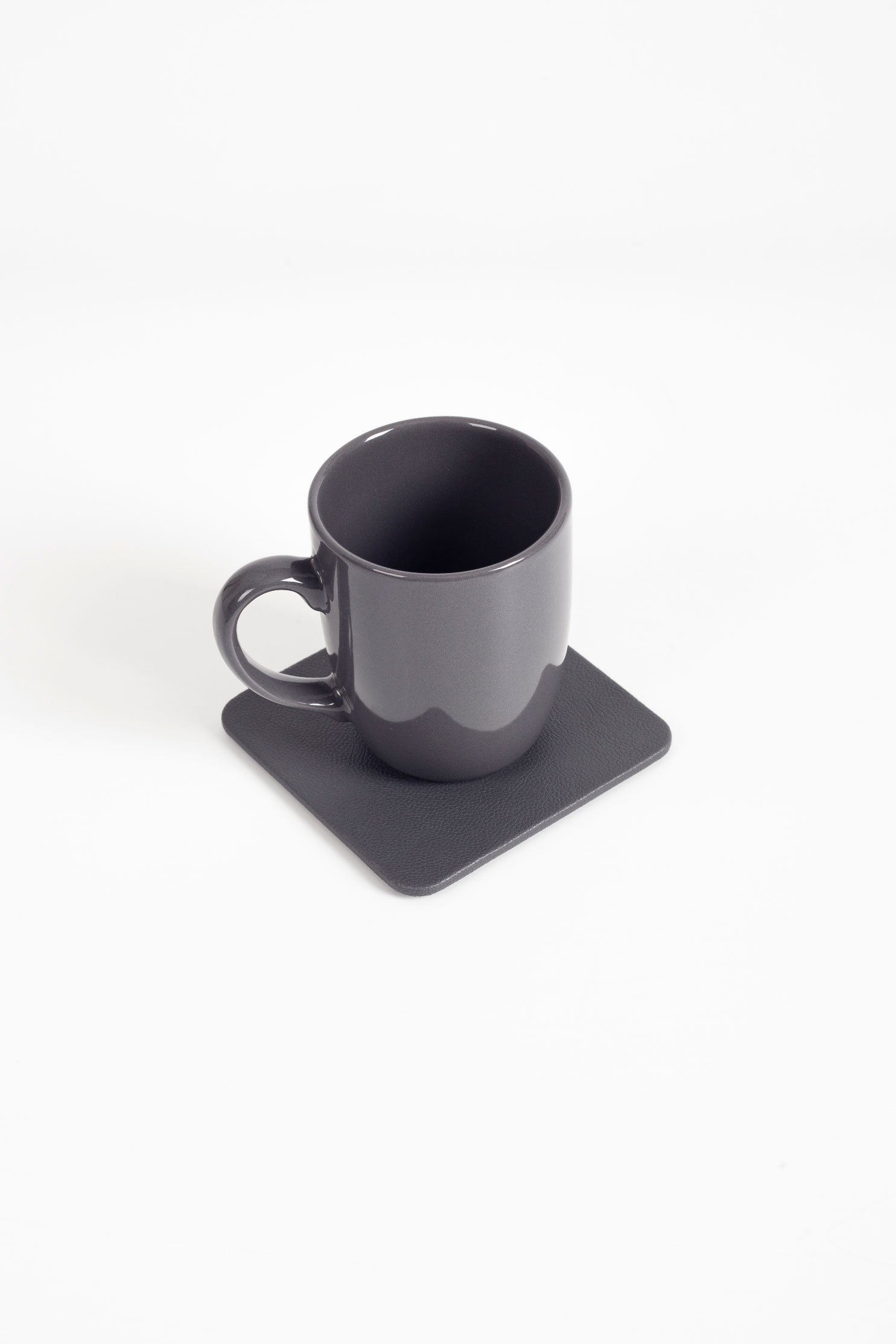 Leather Coaster Anthracite 1 Piece