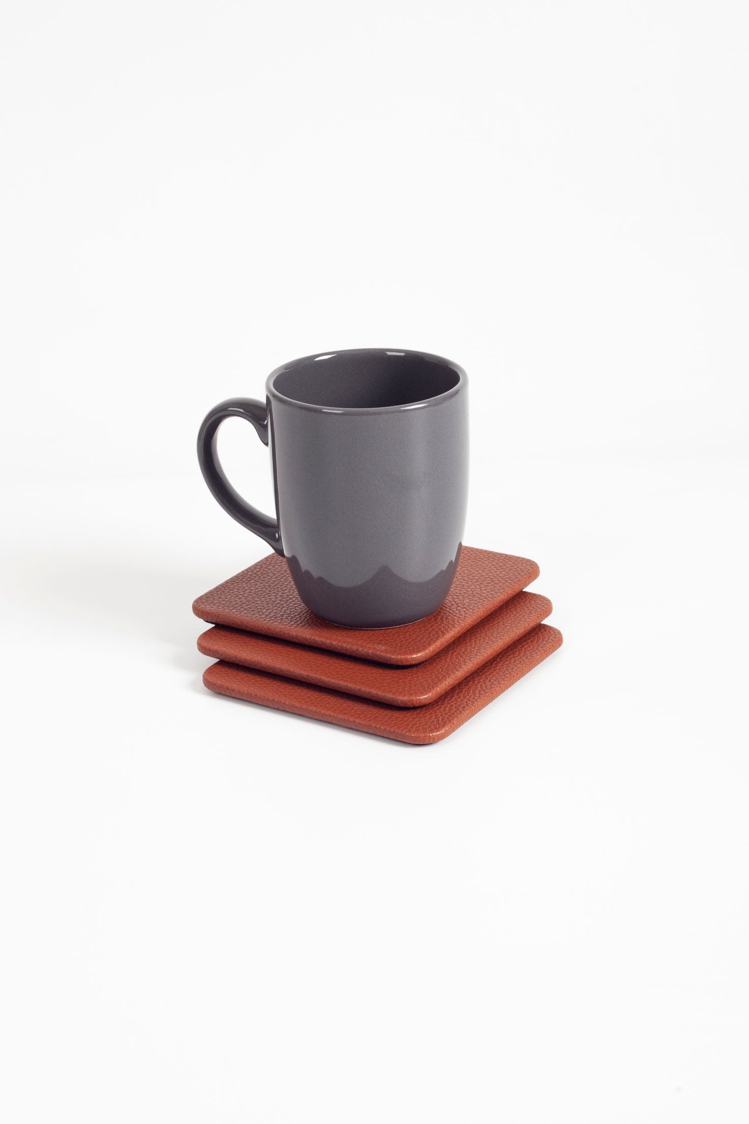 Leather Coaster Tobacco 3 Pieces