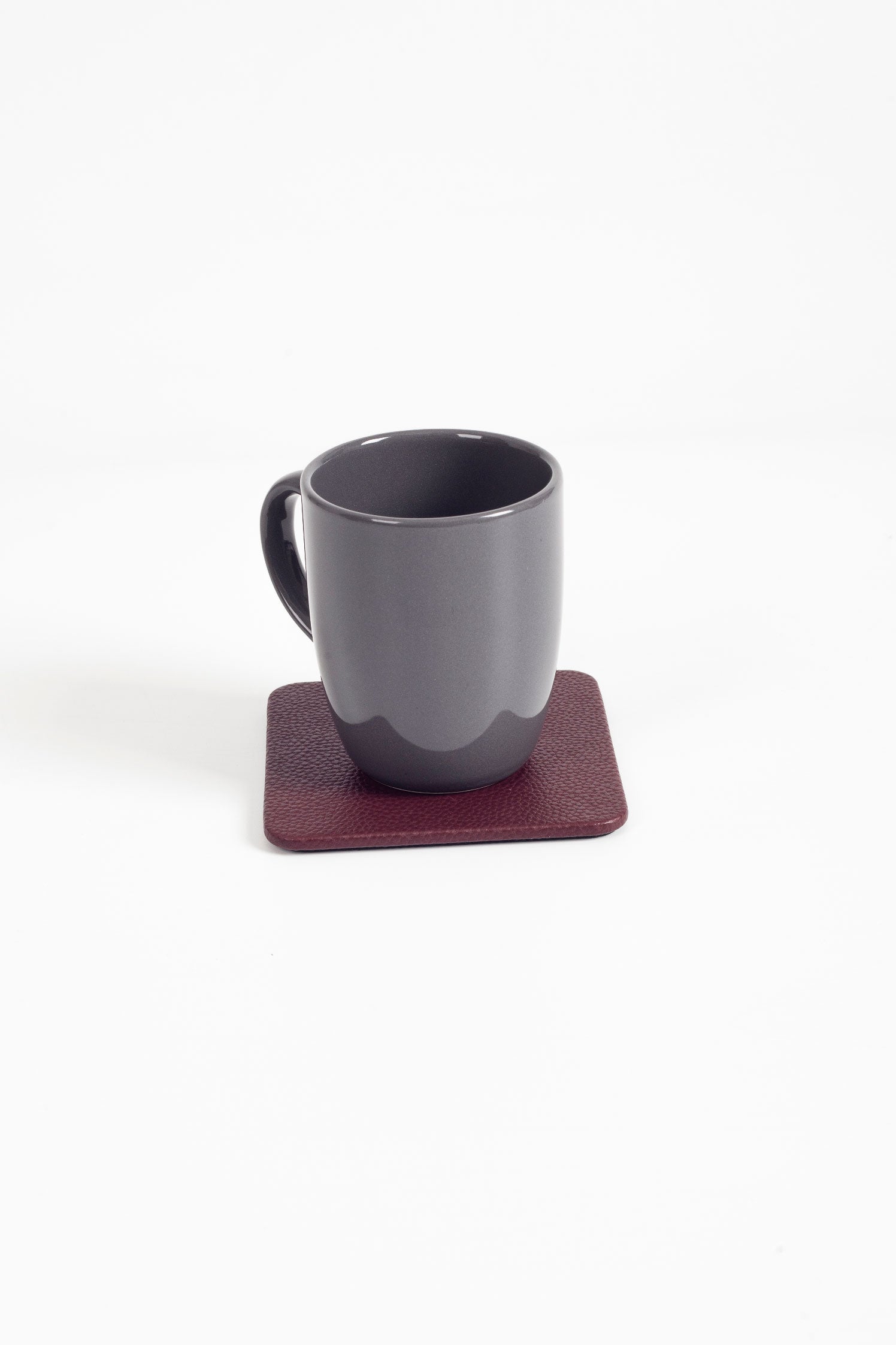 Leather Coaster Claret Red 3 pcs