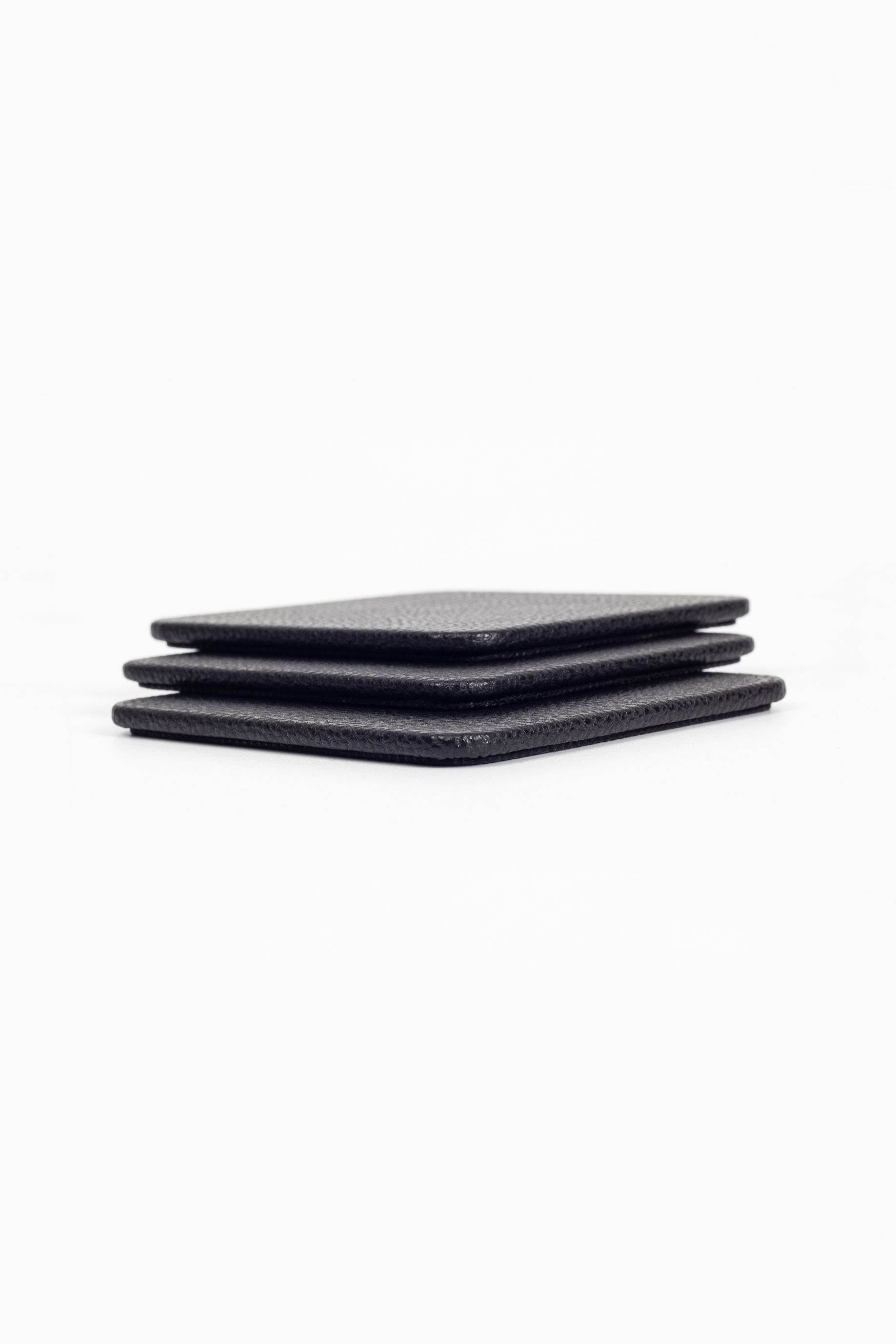 Leather Coaster Set Black