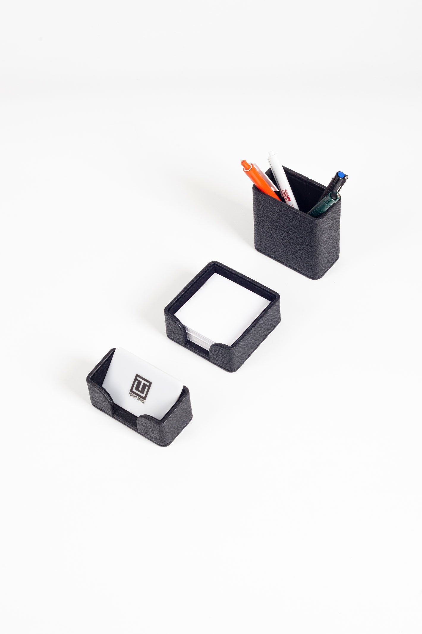 Felix Leather Desktop Set Black 3 Pieces